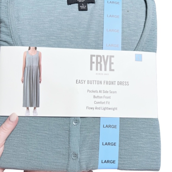 New with Tag Frye Womens Easy Button Down Front Trooper Sleeveless Maxi Dress - Picture 8 of 16